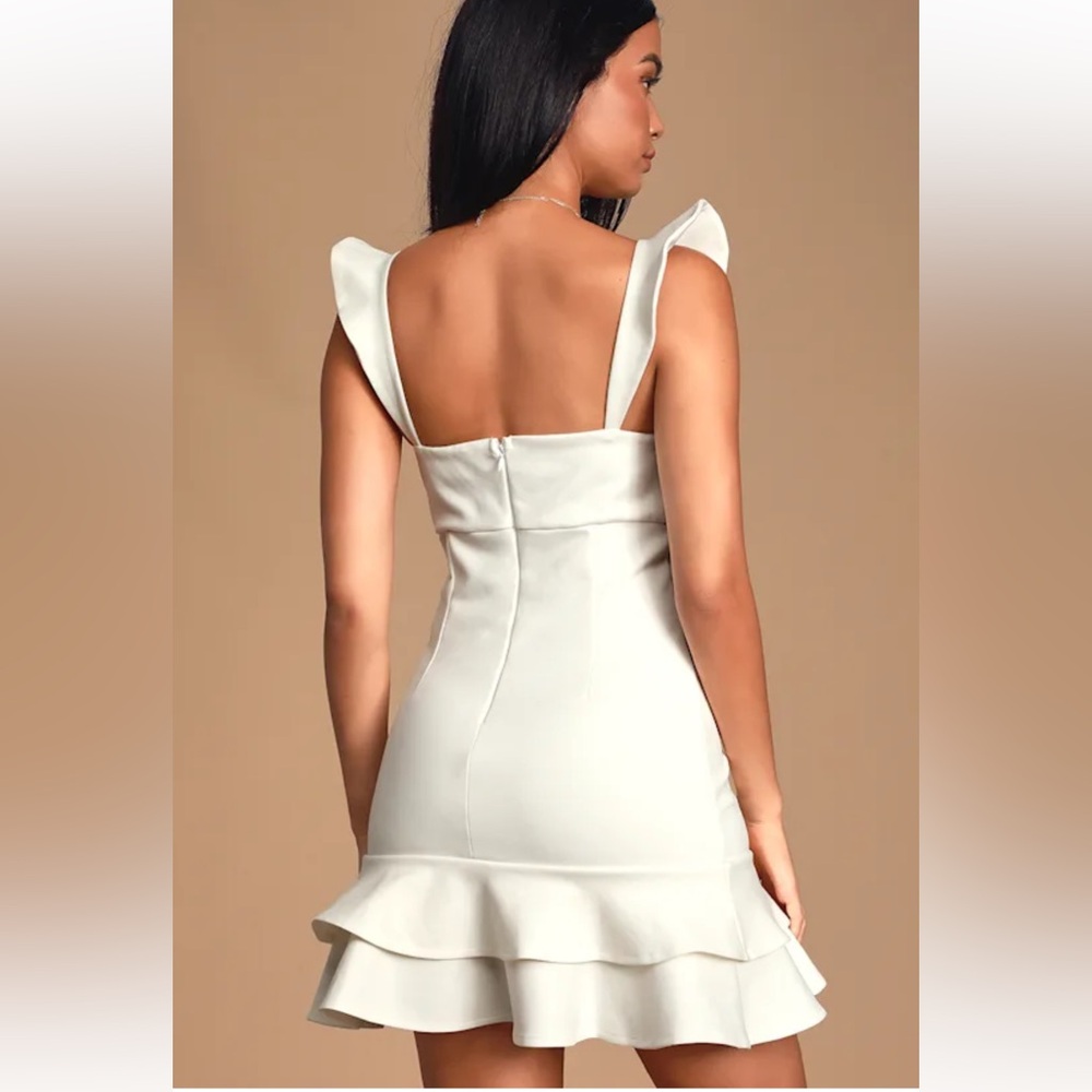 Lulu’s White Ruffled Sleeveless Dress - Picture 6 of 7